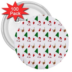 Christmas-santaclaus 3  Buttons (100 Pack)  by nateshop