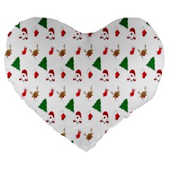 Christmas-santaclaus Large 19  Premium Heart Shape Cushions by nateshop