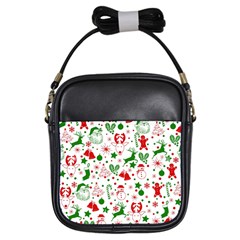 Christmas-seamless-green  Girls Sling Bag by nateshop