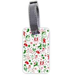 Christmas-seamless-green  Luggage Tag (one Side) by nateshop