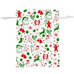 Christmas-seamless-green   Lightweight Drawstring Pouch (xl)