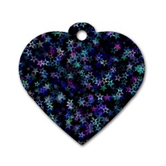 Christmasstars-002 Dog Tag Heart (Two Sides)