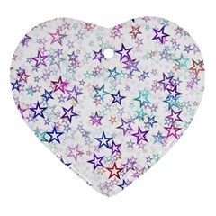 Christmasstars-003 Heart Ornament (two Sides) by nateshop