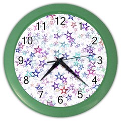 Christmasstars-003 Color Wall Clock by nateshop