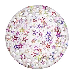 Christmasstars-004 Round Filigree Ornament (two Sides) by nateshop