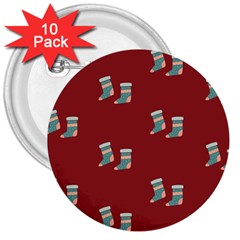 Christmas-stockings 3  Buttons (10 Pack)  by nateshop