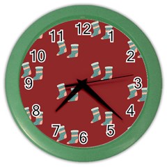 Christmas-stockings Color Wall Clock by nateshop