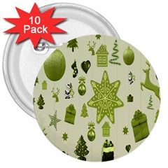 Christmas-stocking-star-bel 3  Buttons (10 Pack)  by nateshop