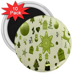 Christmas-stocking-star-bel 3  Magnets (10 Pack)  by nateshop