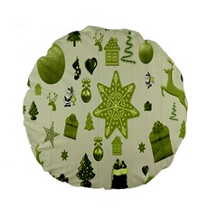 Christmas-stocking-star-bel Standard 15  Premium Round Cushions by nateshop