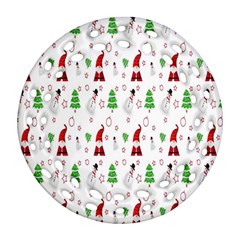 Santa-claus Round Filigree Ornament (Two Sides)