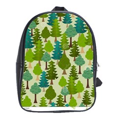 Seamless-forest-pattern-cartoon-tree School Bag (large)