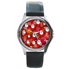 Seamless-santa Claus Round Metal Watch by nateshop