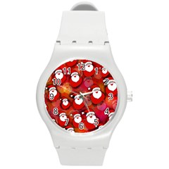 Seamless-santa Claus Round Plastic Sport Watch (m) by nateshop