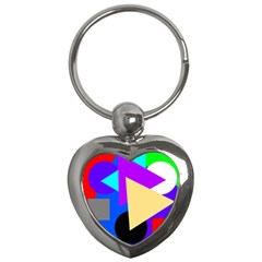 Shape Colorful Creativity Abstract Pattern Key Chain (heart)