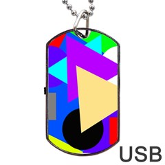 Shape Colorful Creativity Abstract Pattern Dog Tag Usb Flash (one Side)