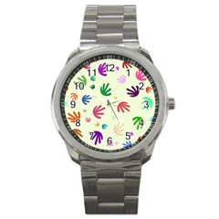 Doodle Squiggles Colorful Pattern Sport Metal Watch