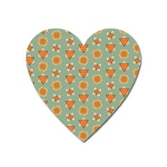 Wallpaper Background Floral Pattern Heart Magnet by Ravend