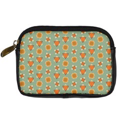 Wallpaper Background Floral Pattern Digital Camera Leather Case