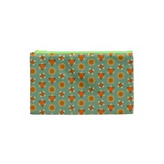 Wallpaper Background Floral Pattern Cosmetic Bag (xs)