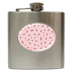 Grid Pattern Red Background Hip Flask (6 Oz)