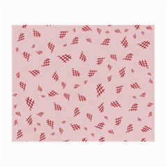 Grid Pattern Red Background Small Glasses Cloth by Ravend