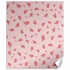 Grid Pattern Red Background Canvas 8  X 10 