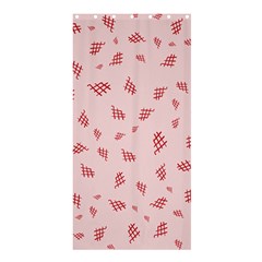 Grid Pattern Red Background Shower Curtain 36  X 72  (stall)  by Ravend