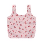 Grid Pattern Red Background Full Print Recycle Bag (M) Front