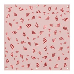 Grid Pattern Red Background Banner And Sign 4  X 4  by Ravend