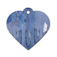 Background-jeans Dog Tag Heart (two Sides) by nateshop