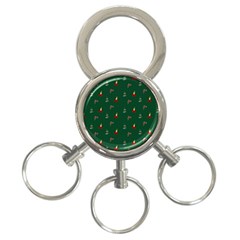 Christmas Background Green Pattern 3-ring Key Chain