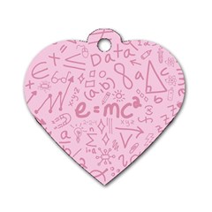 Background Back To School Bright Dog Tag Heart (two Sides)