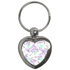 Background Pattern Wallpaper Fish Key Chain (Heart)