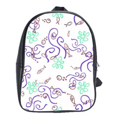 Background Pattern Wallpaper Fish School Bag (large)