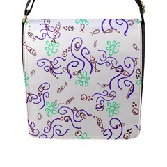 Background Pattern Wallpaper Fish Flap Closure Messenger Bag (l)