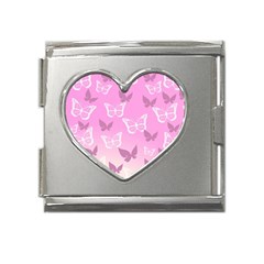 Background Pattern Texture Design Mega Link Heart Italian Charm (18mm) by Ravend