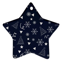 Tree Christmas Xmas Snow Star Ornament (two Sides) by Ravend