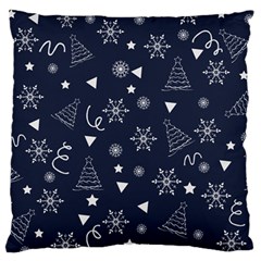 Tree Christmas Xmas Snow Large Flano Cushion Case (one Side)