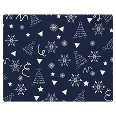 Tree Christmas Xmas Snow Double Sided Flano Blanket (medium)  by Ravend