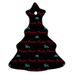 Doodle Lettering Background Christmas Tree Ornament (two Sides)