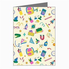 Pattern School Bag Pencil Triangle Greeting Card