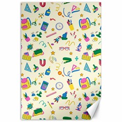 Pattern School Bag Pencil Triangle Canvas 12  X 18 