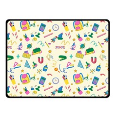 Pattern School Bag Pencil Triangle Double Sided Fleece Blanket (small)  by Ravend