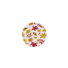 Watercolor-autumn-leaves-pattern-vector 1  Mini Buttons by nateshop