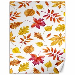 Watercolor-autumn-leaves-pattern-vector Canvas 12  X 16  by nateshop