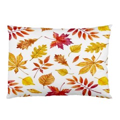 Watercolor-autumn-leaves-pattern-vector Pillow Case by nateshop