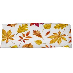 Watercolor-autumn-leaves-pattern-vector Body Pillow Case (dakimakura) by nateshop