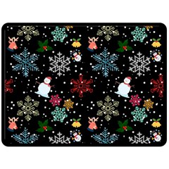 Christmas Thanksgiving Pattern Double Sided Fleece Blanket (large) 