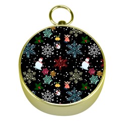 Christmas Thanksgiving Pattern Gold Compasses